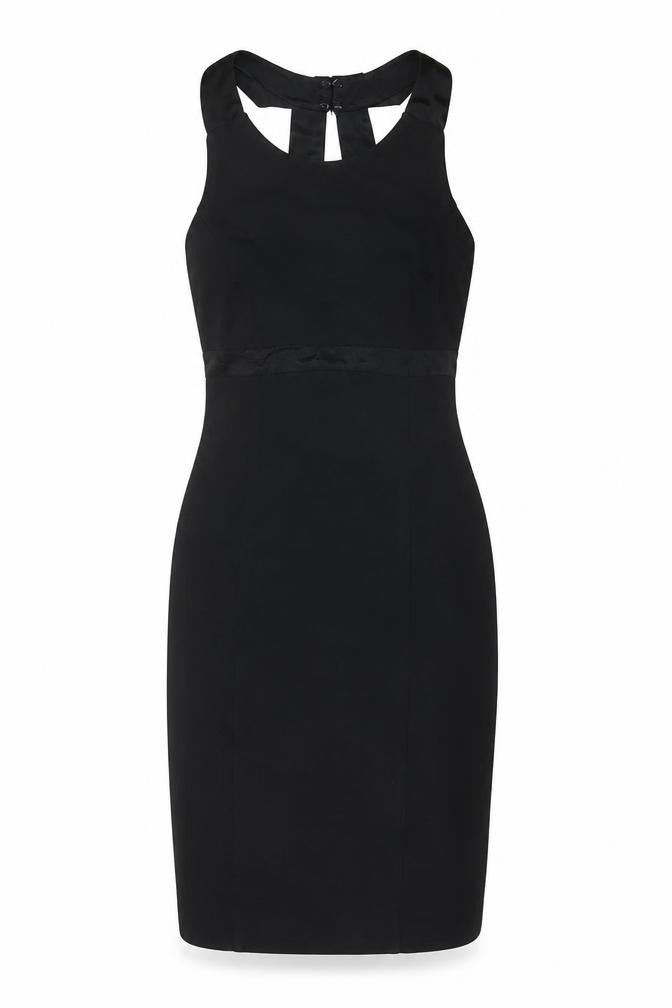bebe Womens Black Viscose Bodycon Size M Round Neck Zip
