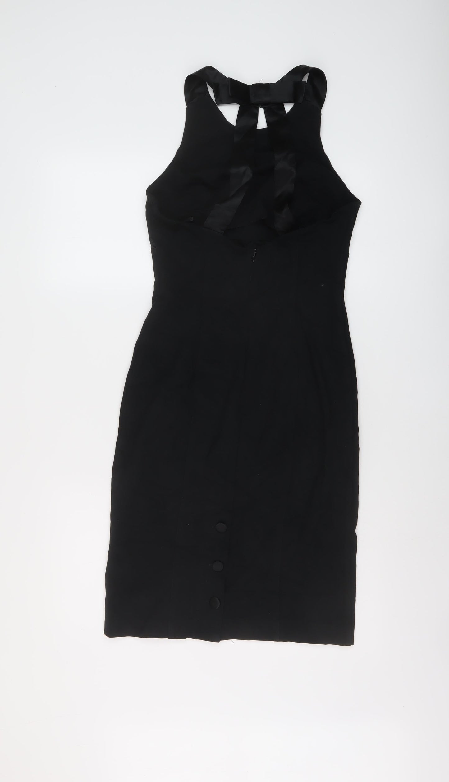 bebe Womens Black Viscose Bodycon Size M Round Neck Zip