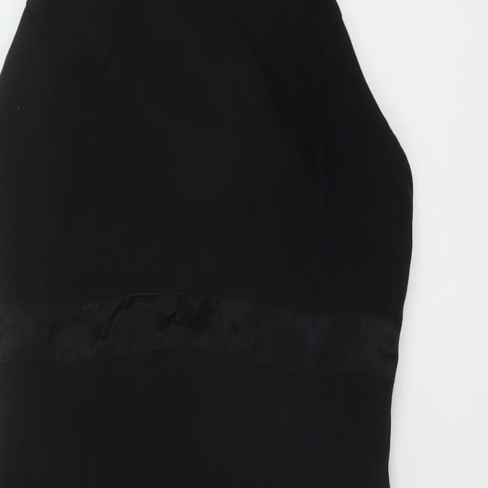 bebe Womens Black Viscose Bodycon Size M Round Neck Zip