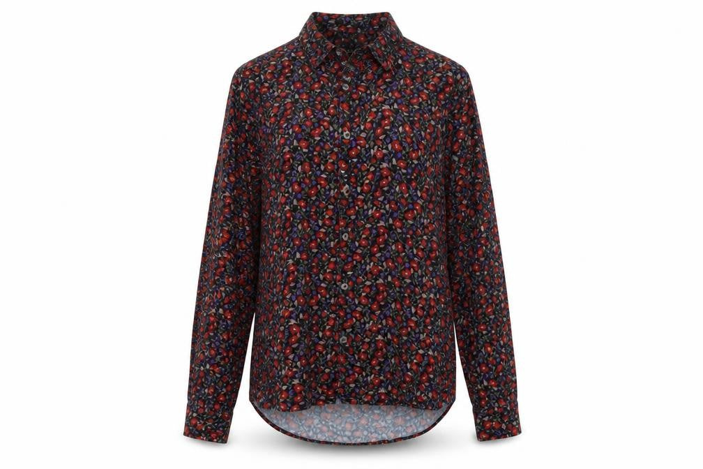 Zara Womens Multicoloured Floral Viscose Basic Button-Up Size M Collared