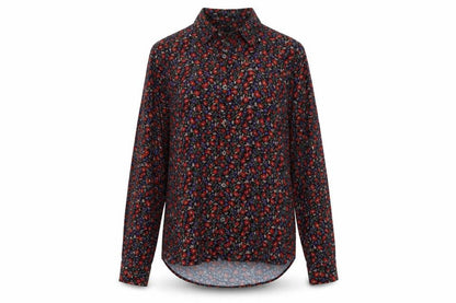 Zara Womens Multicoloured Floral Viscose Basic Button-Up Size M Collared