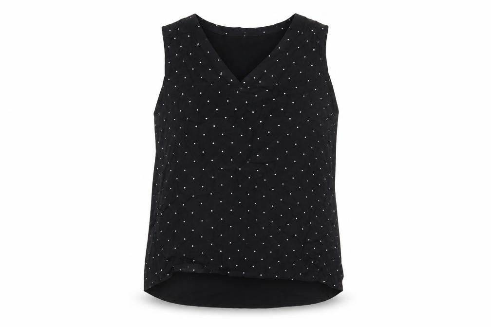 Gap Womens Black Polka Dot Viscose Basic Tank Size S V-Neck