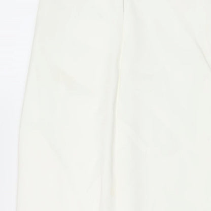 Zara Womens Ivory Polyester A-Line Size S Off the Shoulder Zip