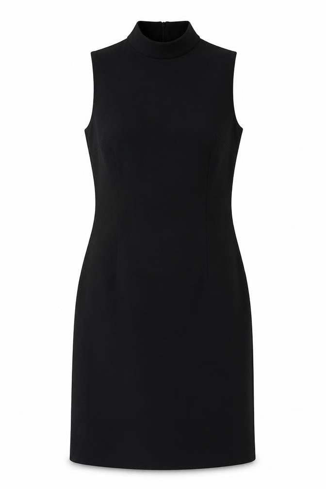 Wallis Womens Black Polyester A-Line Size 12 Mock Neck Zip