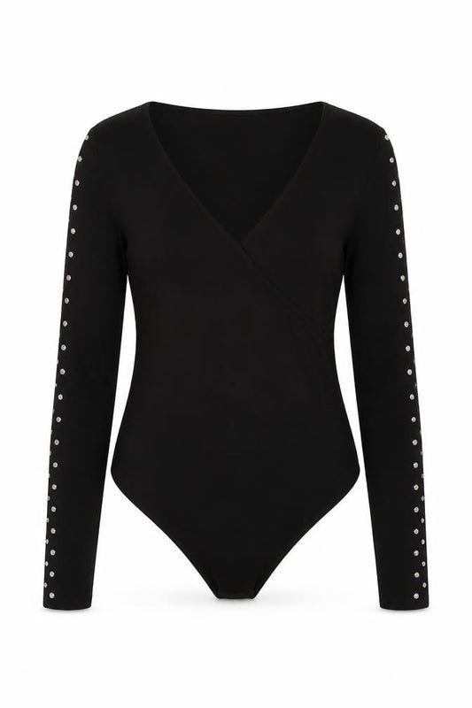 Zara Womens Black Polyamide Bodysuit One-Piece Size S Snap