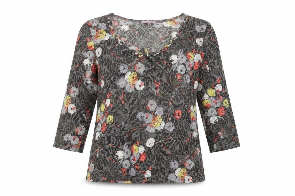 Per Una Womens Multicoloured Geometric Polyester Basic Blouse Size 14 Round Neck