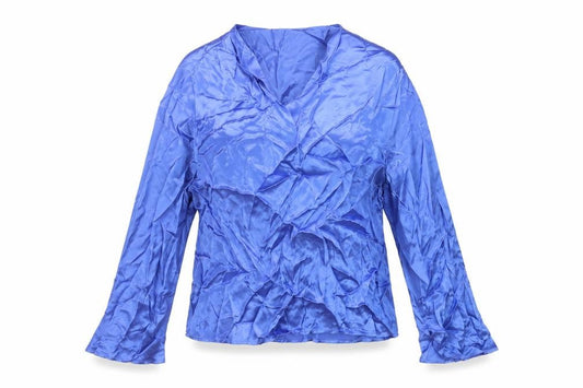 Marks and Spencer Womens Blue Viscose Basic Blouse Size 16 Mock Neck