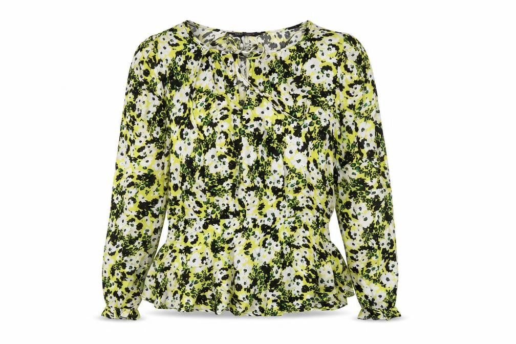 Marks & Spencer Womens Multicoloured Geometric Viscose Basic Blouse Size 10 Round Neck