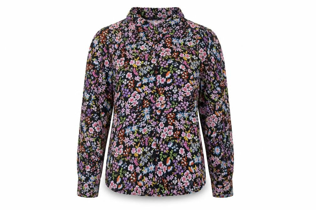 Marks & Spencer Womens Multicoloured Floral Viscose Basic Blouse Size 8 Collared