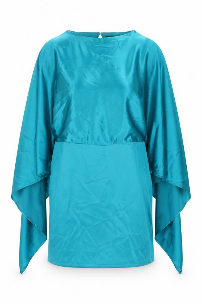 Zara Womens Blue Polyester Mini Size M Round Neck Zip