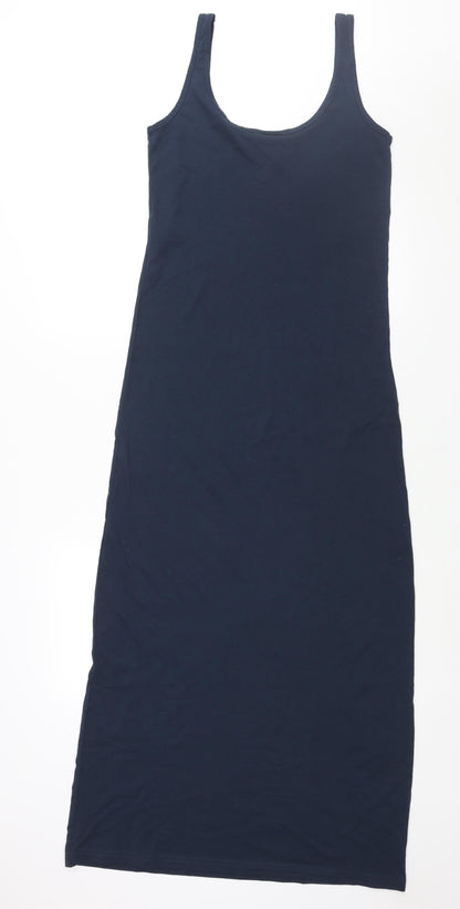 Back view of Vera Moda women’s blue polyester maxi, size M, scoop neck pullover