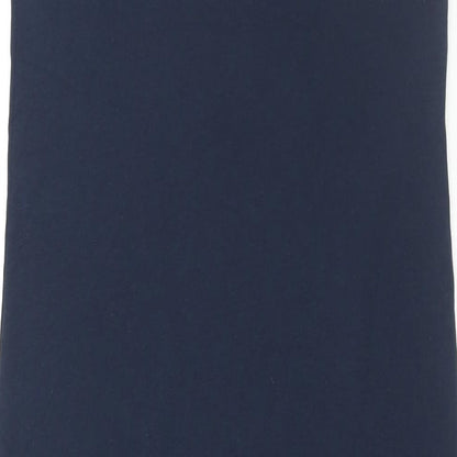 Close-up detail of Vera Moda women’s blue polyester maxi, size M, scoop neck pullover