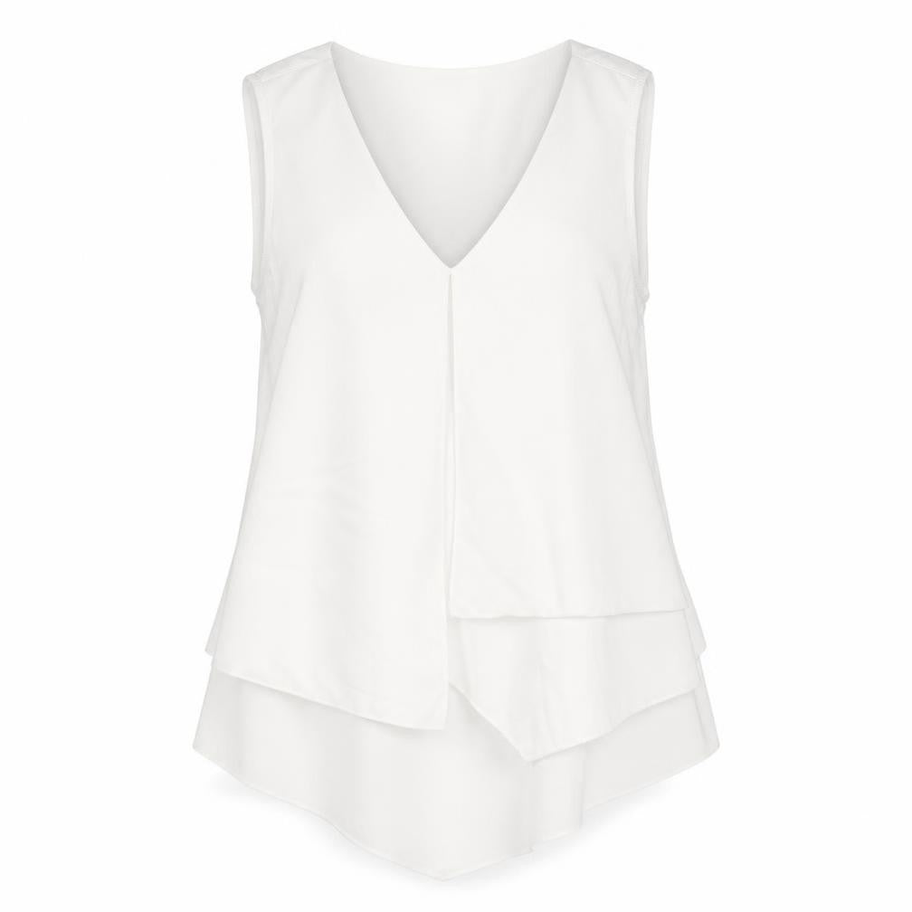 Vera Moda Womens White Polyester Camisole Blouse Size S V-Neck - Layered