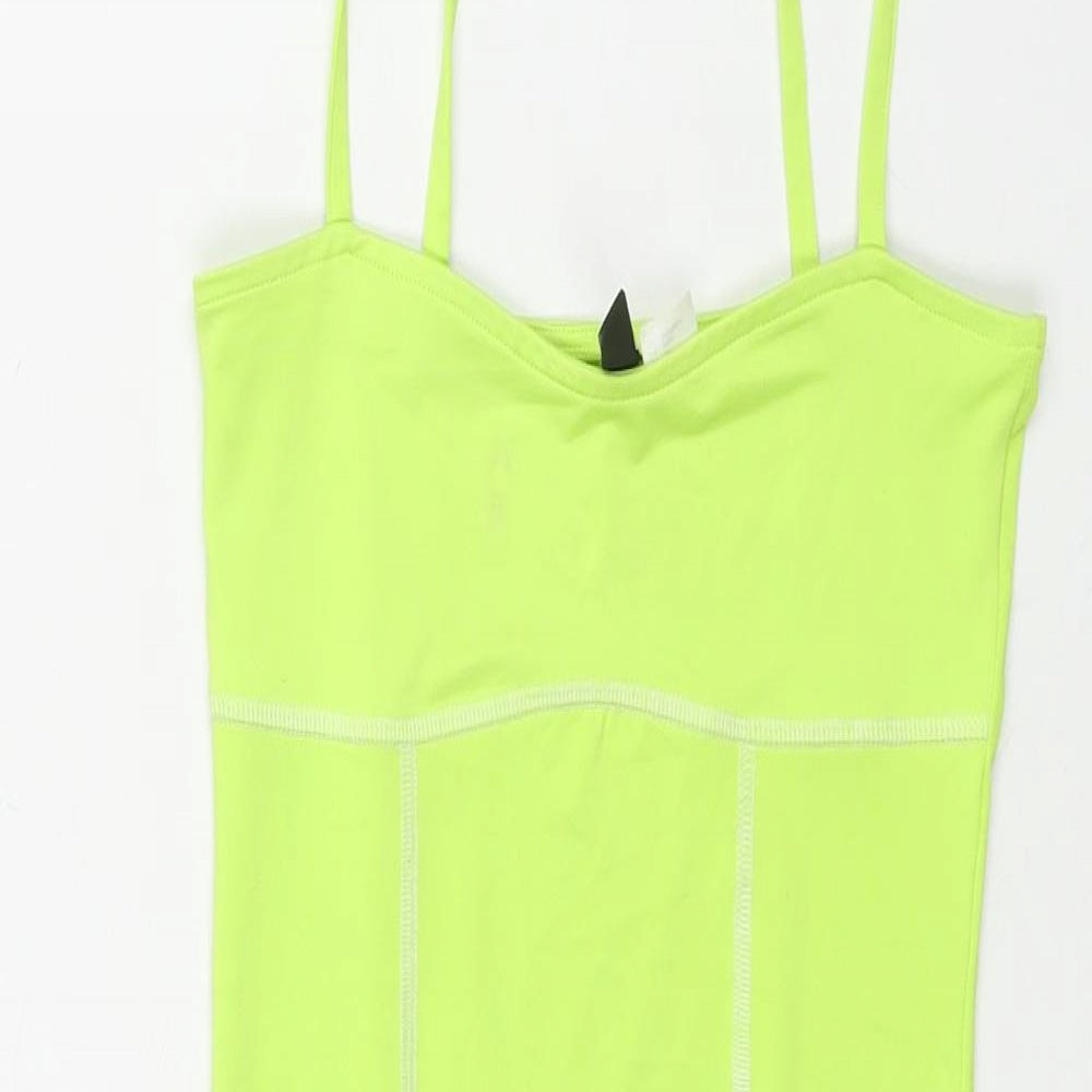 Divided by H&M Womens Green Polyester Mini Size XS Square Neck Pullover