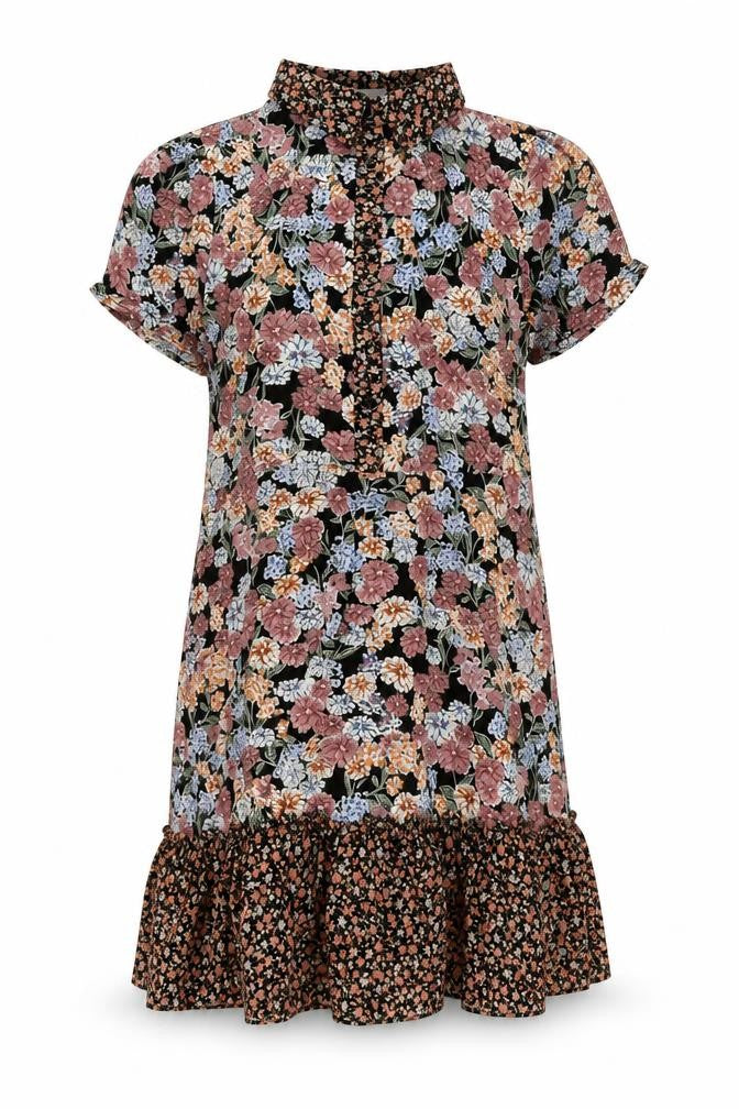 Stella Morgan Womens Multicoloured Floral Polyester Shift Size 12 Collared Button - Frill