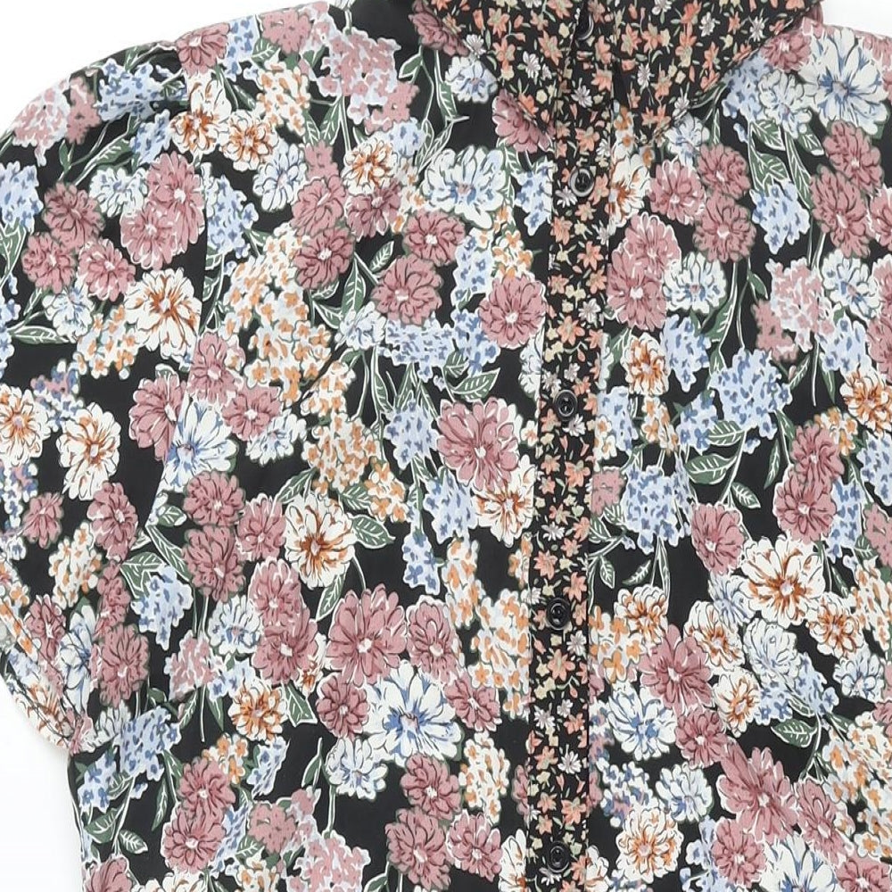 Stella Morgan Womens Multicoloured Floral Polyester Shift Size 12 Collared Button - Frill