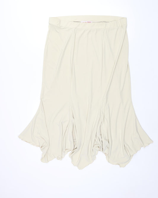 Stephen Womens Beige Polyester Trumpet Skirt Size 2XL - Asymmetric Hem
