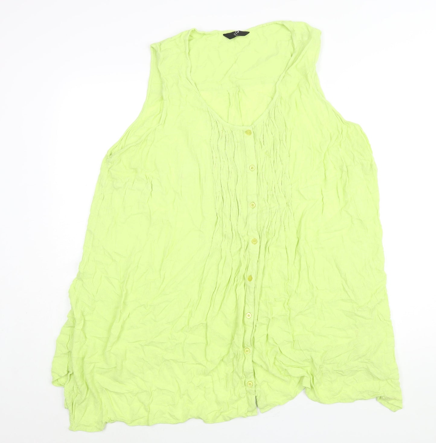 Arcadia Womens Green Viscose Camisole Blouse Size 28 Scoop Neck