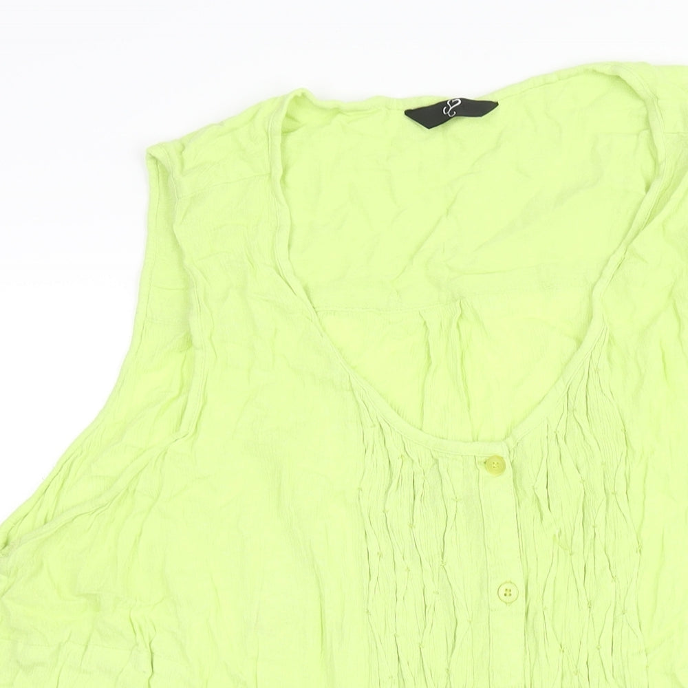 Arcadia Womens Green Viscose Camisole Blouse Size 28 Scoop Neck