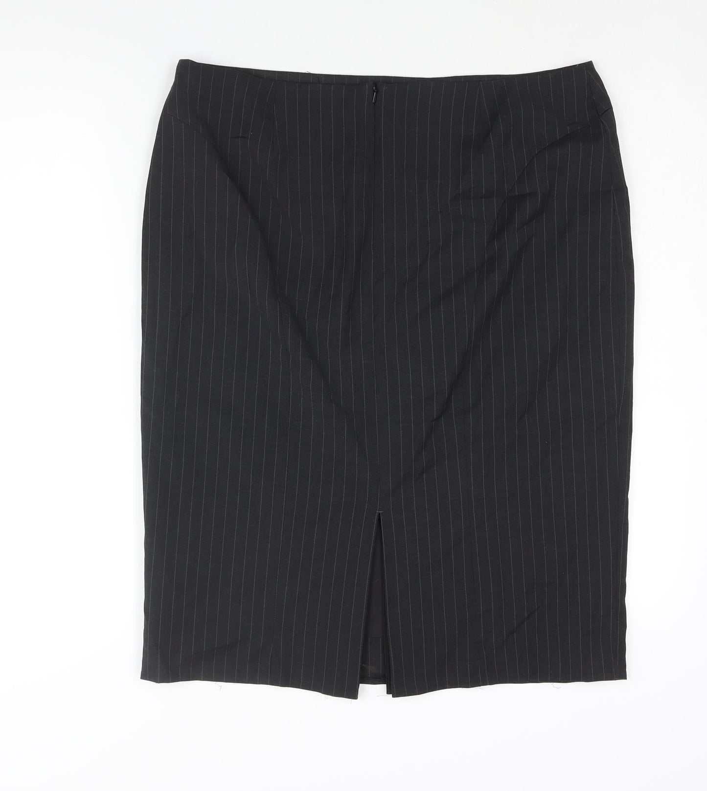 Wardrobe Womens Black Polyester Straight & Pencil Skirt Size 36 in Zip