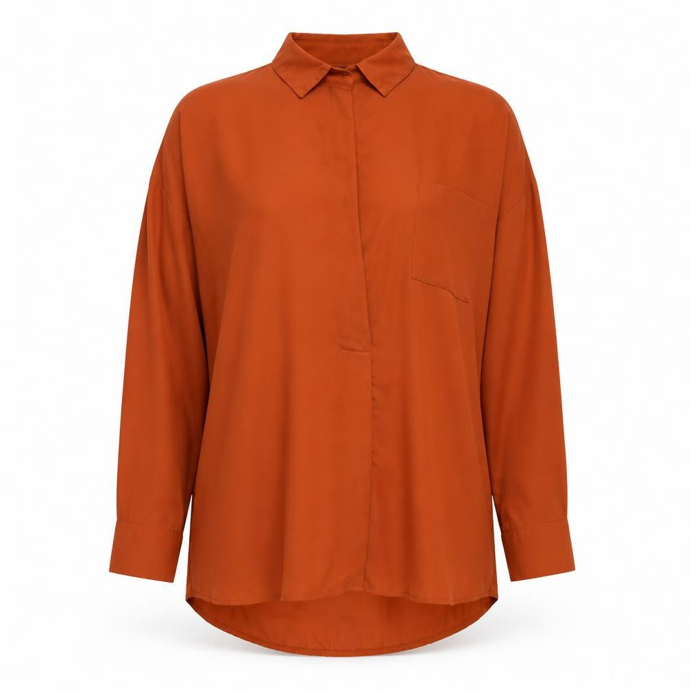Missguided Womens Brown Polyester Basic Blouse Size 4 Collared