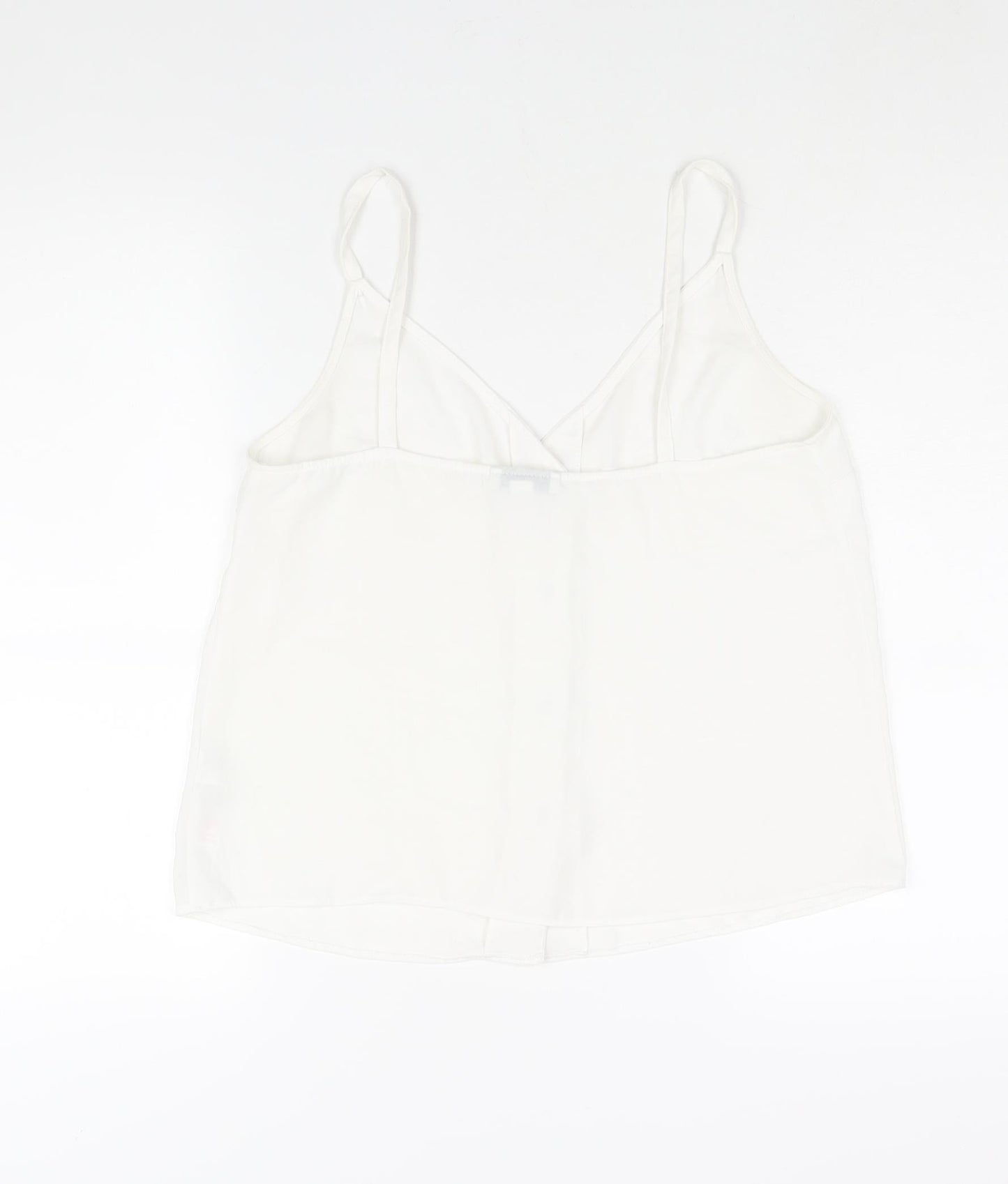 Topshop Womens White Polyester Camisole Blouse Size 12 V-Neck
