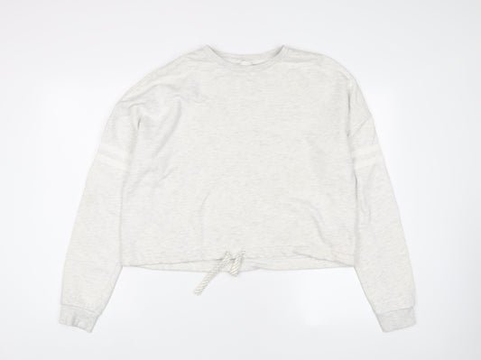 Marks and Spencer Girls Grey Cotton Pullover Sweatshirt Size 15-16 Years Pullover