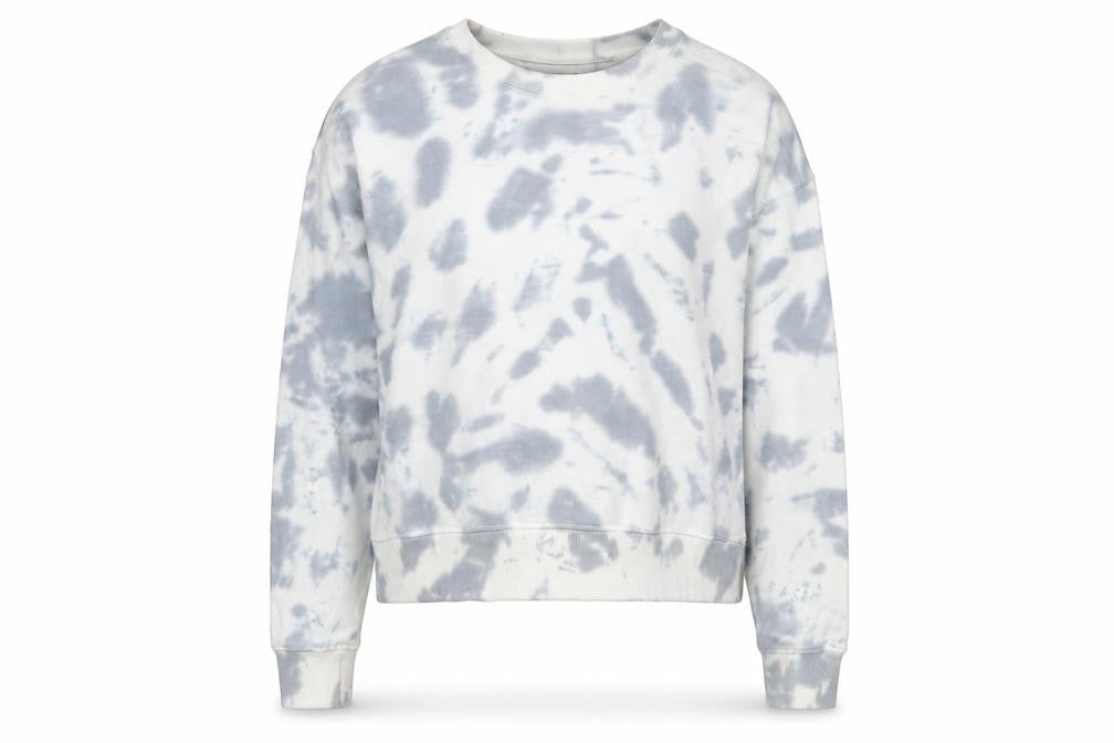 New Look Womens Blue Geometric Cotton Pullover Sweatshirt Size S Pullover