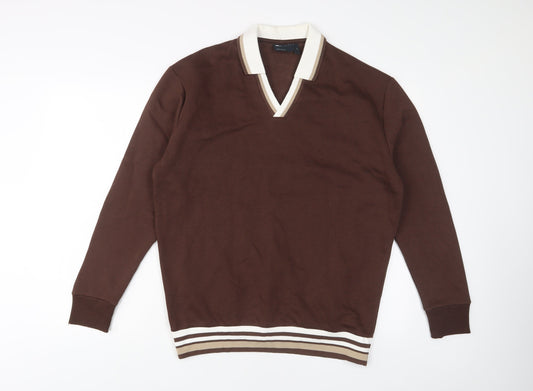 ASOS Mens Brown Cotton Pullover Sweatshirt Size S