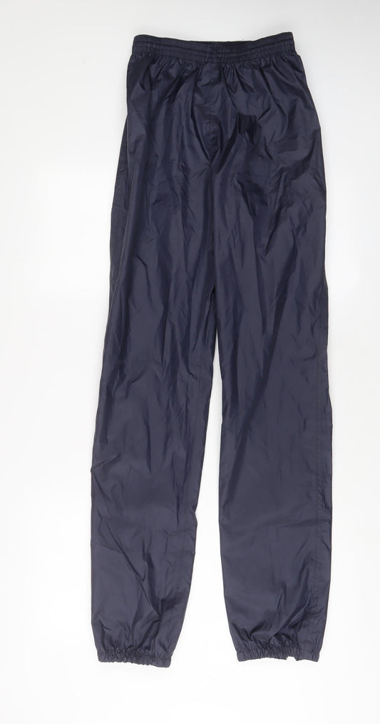 DECATHLON Womens Blue Nylon Rain Trousers Trousers Size 30 in L33 in Regular Drawstring