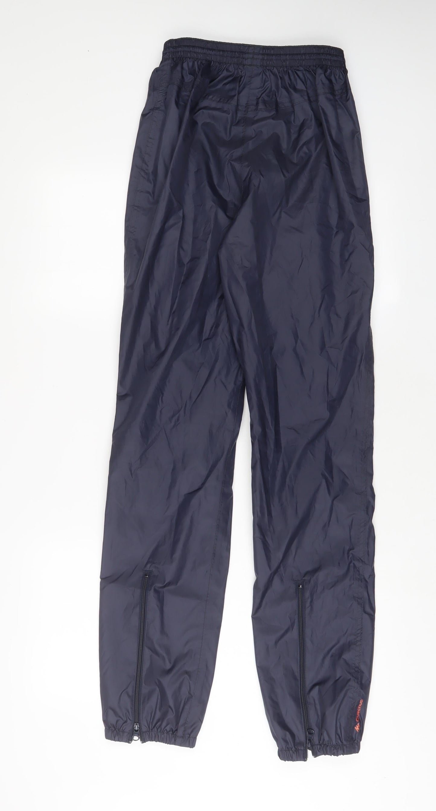 DECATHLON Womens Blue Nylon Rain Trousers Trousers Size 30 in L33 in Regular Drawstring