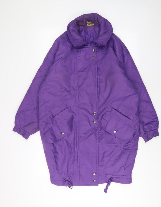 Casual Women Womens Purple Jacket Coat Size 10 Zip - Pockets