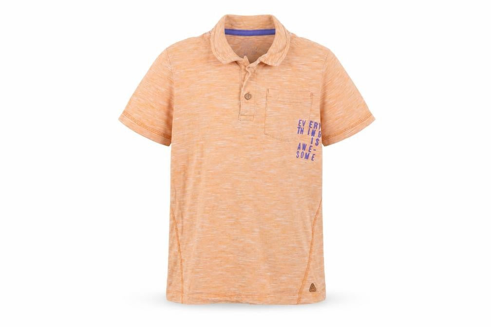 Mothercare Boys Orange Cotton Basic Polo Size 7-8 Years Collared Button