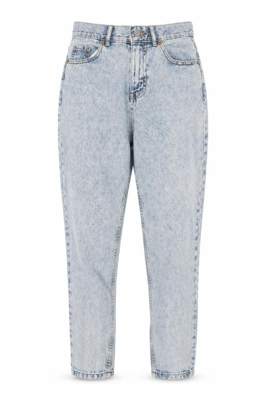 Pull&Bear Womens Blue Cotton Mom Jeans Size 8 L28 in Regular Zip