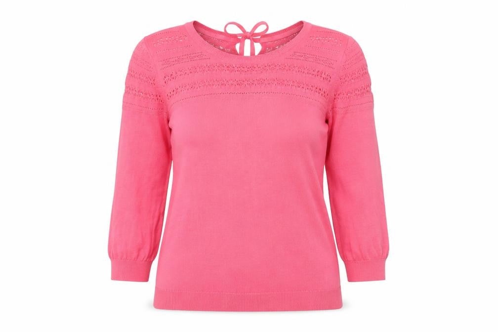 Limited Collection Womens Pink Crew Neck Cotton Pullover Jumper Size 14