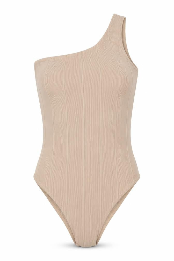 Topshop Womens Beige Polyester Bodysuit One-Piece Size 10 Snap