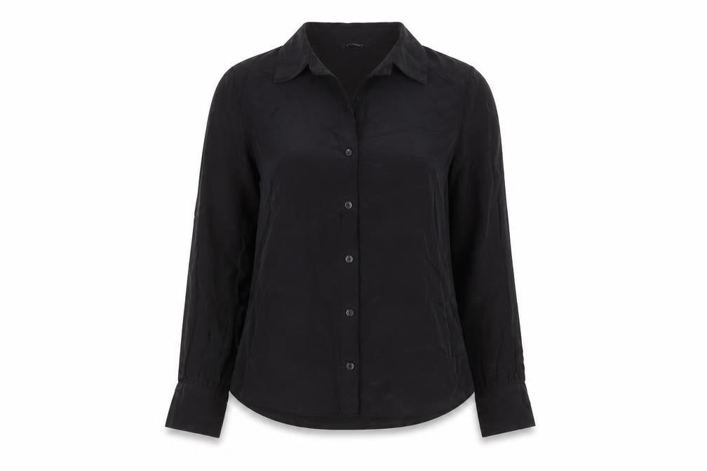 & Other Stories Womens Black Viscose Basic Button-Up Size 10 Collared
