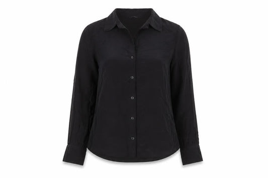 & Other Stories Womens Black Viscose Basic Button-Up Size 10 Collared