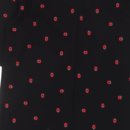 Next Womens Black Geometric Polyester Sheath Size 10 Boat Neck Button - Ladybirds