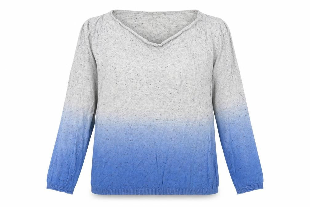 YAYA Womens Blue Cowl Neck Cotton Pullover Jumper Size M