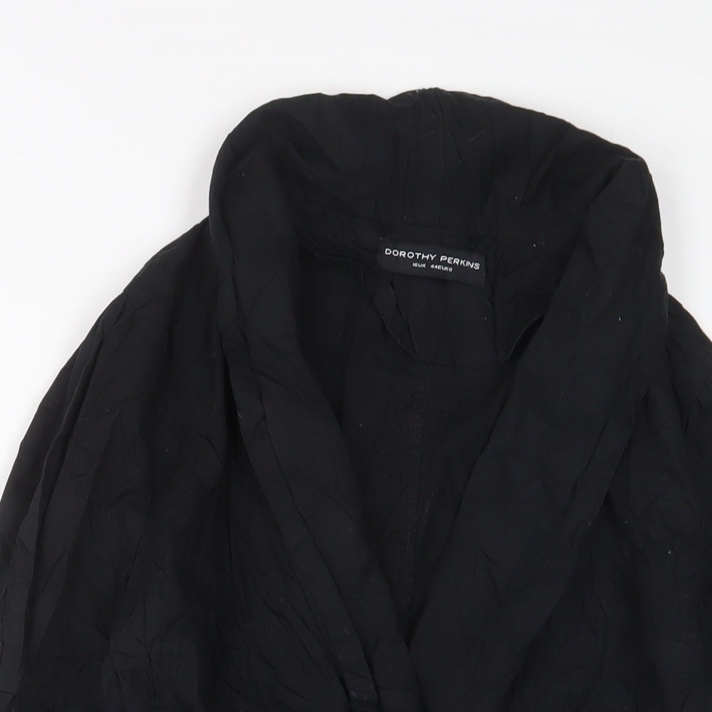 Dorothy Perkins Womens Black Biker Jacket Size 16 Button