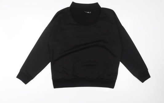 Boohoo Womens Black Polyester Pullover Sweatshirt Size 14 Pullover - Keyhole neck