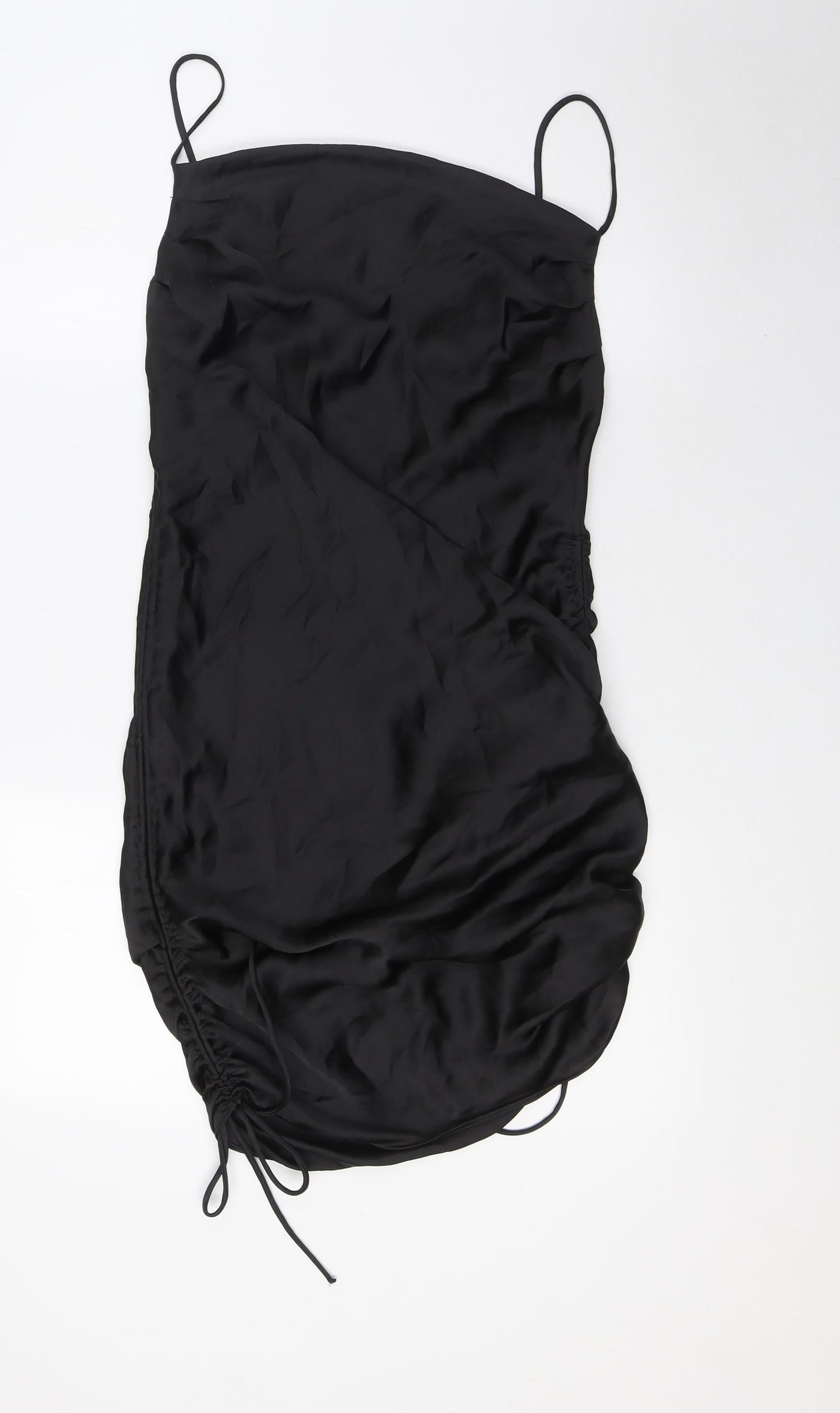 Zara Womens Black Polyester A-Line Size S Cowl Neck