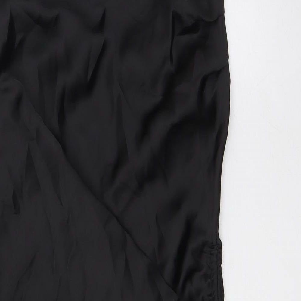 Zara Womens Black Polyester A-Line Size S Cowl Neck
