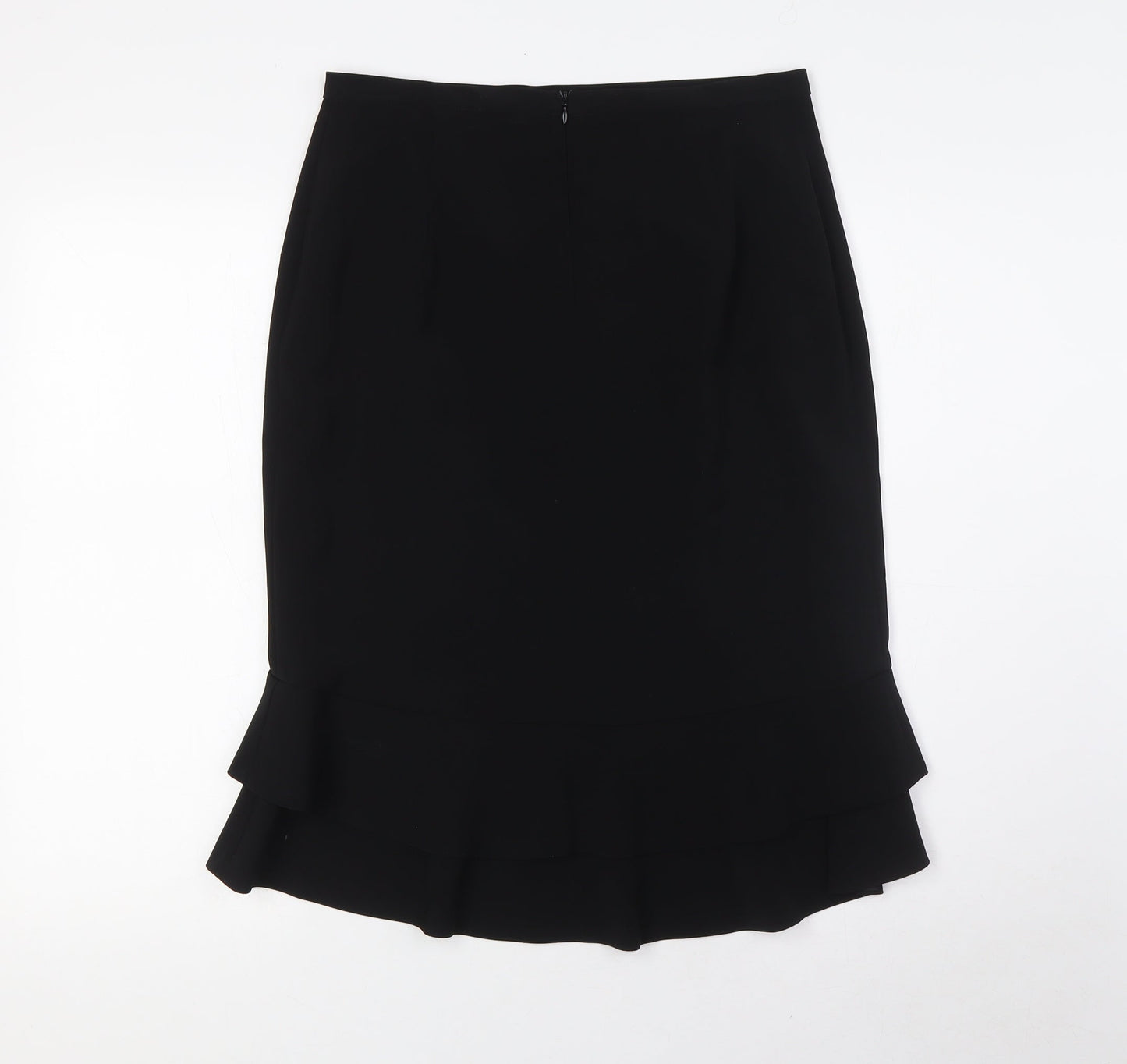 Artigiano Womens Black Polyester A-Line Skirt Size 12 Zip - Layered