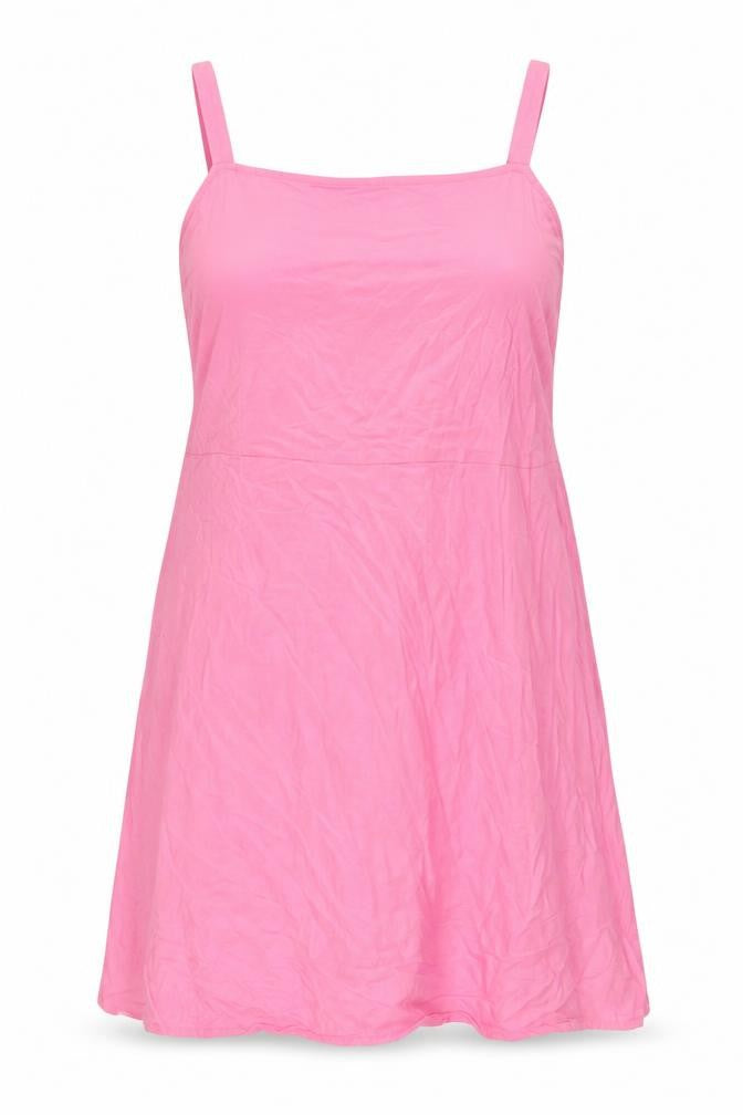 Marks & Spencer Womens Pink Linen A-Line Size 20 Square Neck Zip