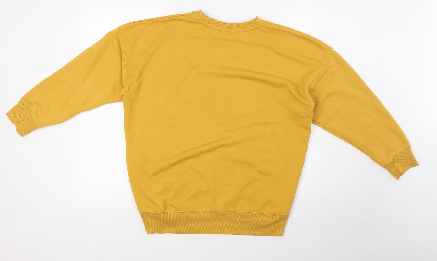 New Look Womens Yellow Polyester Pullover Sweatshirt Size 6