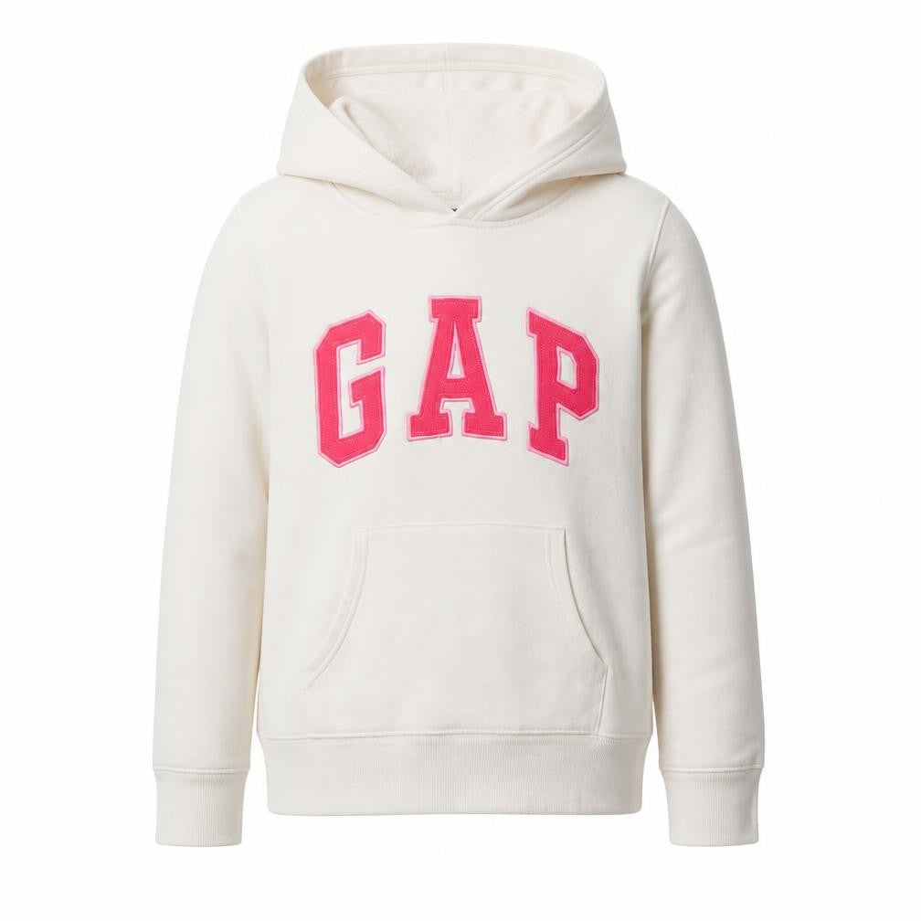 Gap Body Girls White Cotton Pullover Hoodie Size 8-9 Years Pullover