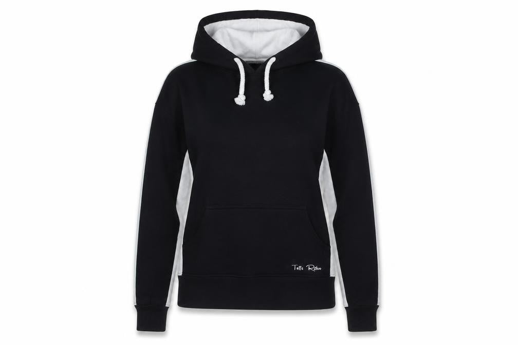 Toffs Womens Black Cotton Pullover Hoodie Size S - Retro