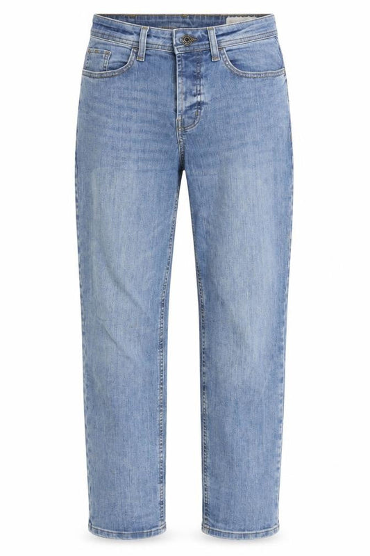 Denim & Co. Womens Blue Cotton Blend Straight Jeans Size 30 in L30 in Regular Button